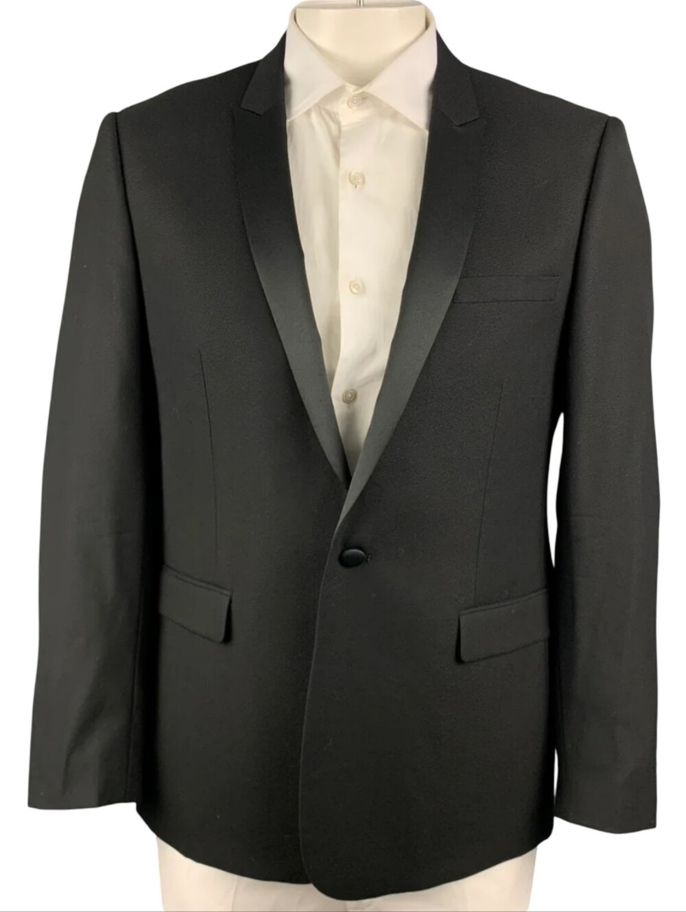 Sandro Paris Black Wool Tuxedo Blazer Size EU 52